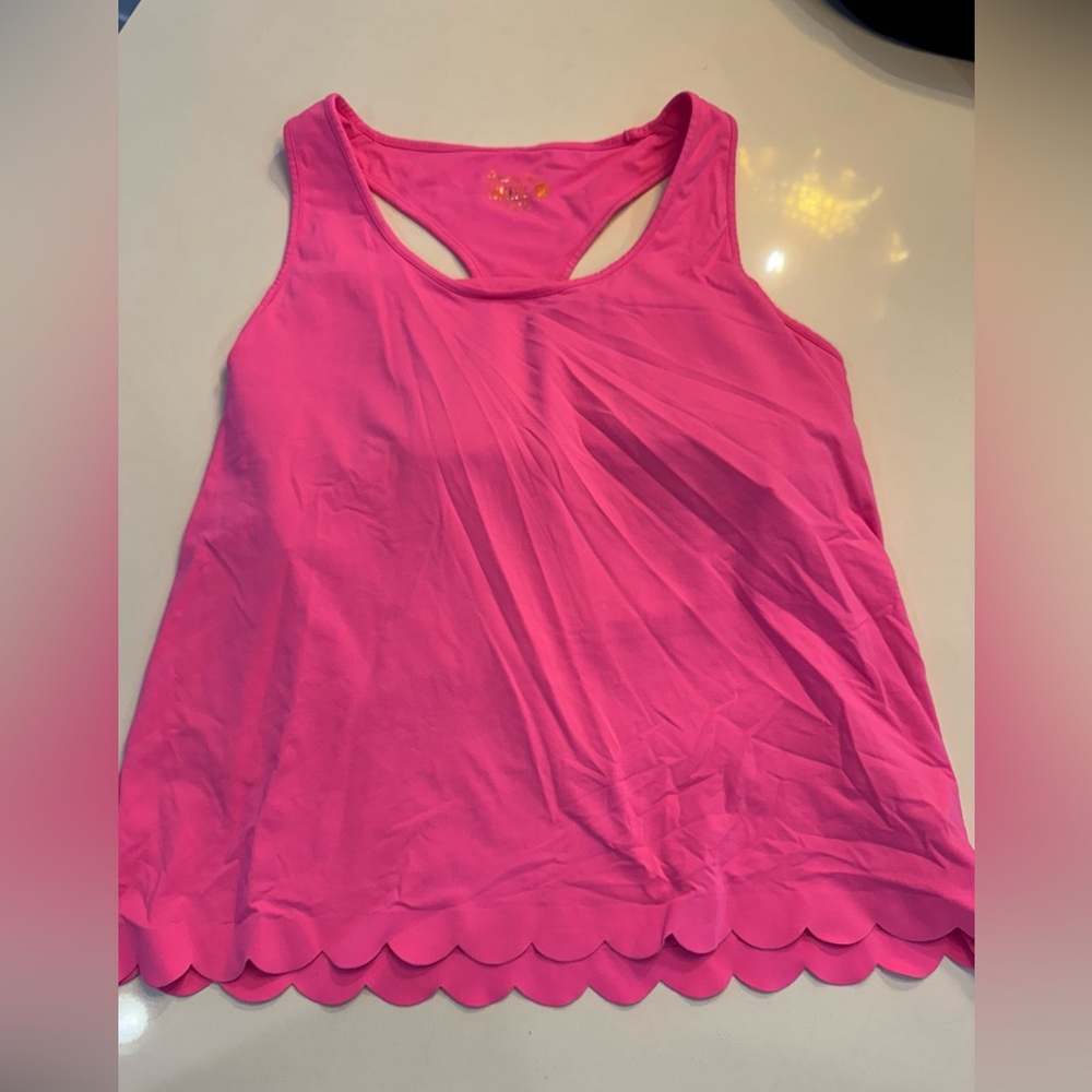 Lilly Pulitzer Pink Sleeveless Scallop Hem athletic Top